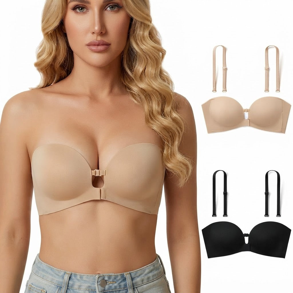 Convertible Strapless Push-Up Bra with Removable Straps