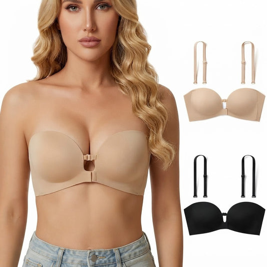 Convertible Strapless Push-Up Bra with Removable Straps