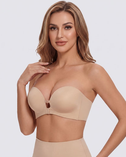 Convertible Strapless Push-Up Bra with Removable Straps