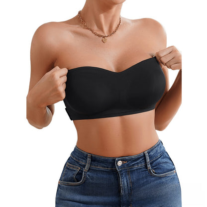 Soutien-gorge bandeau sans couture pour femme, haut tube à boucle latérale croisée