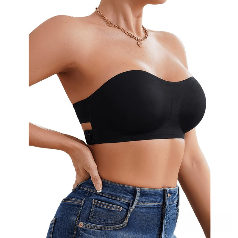 Soutien-gorge bandeau sans couture pour femme, haut tube à boucle latérale croisée
