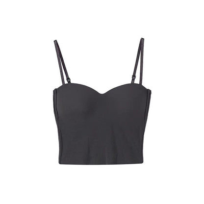 Damen Eisseide Trägerloses Camisole mit festen Körbchen