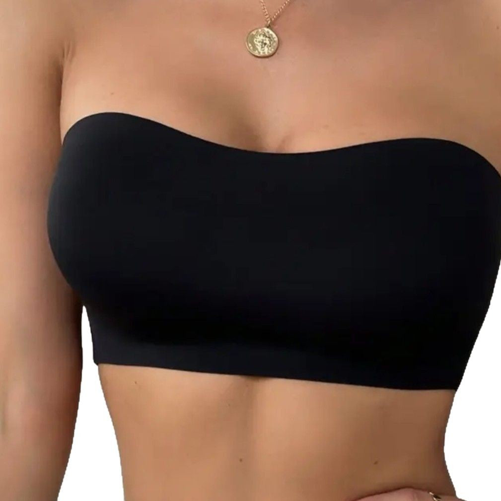 Soutien-gorge bandeau sans couture pour femme, haut tube à boucle latérale croisée