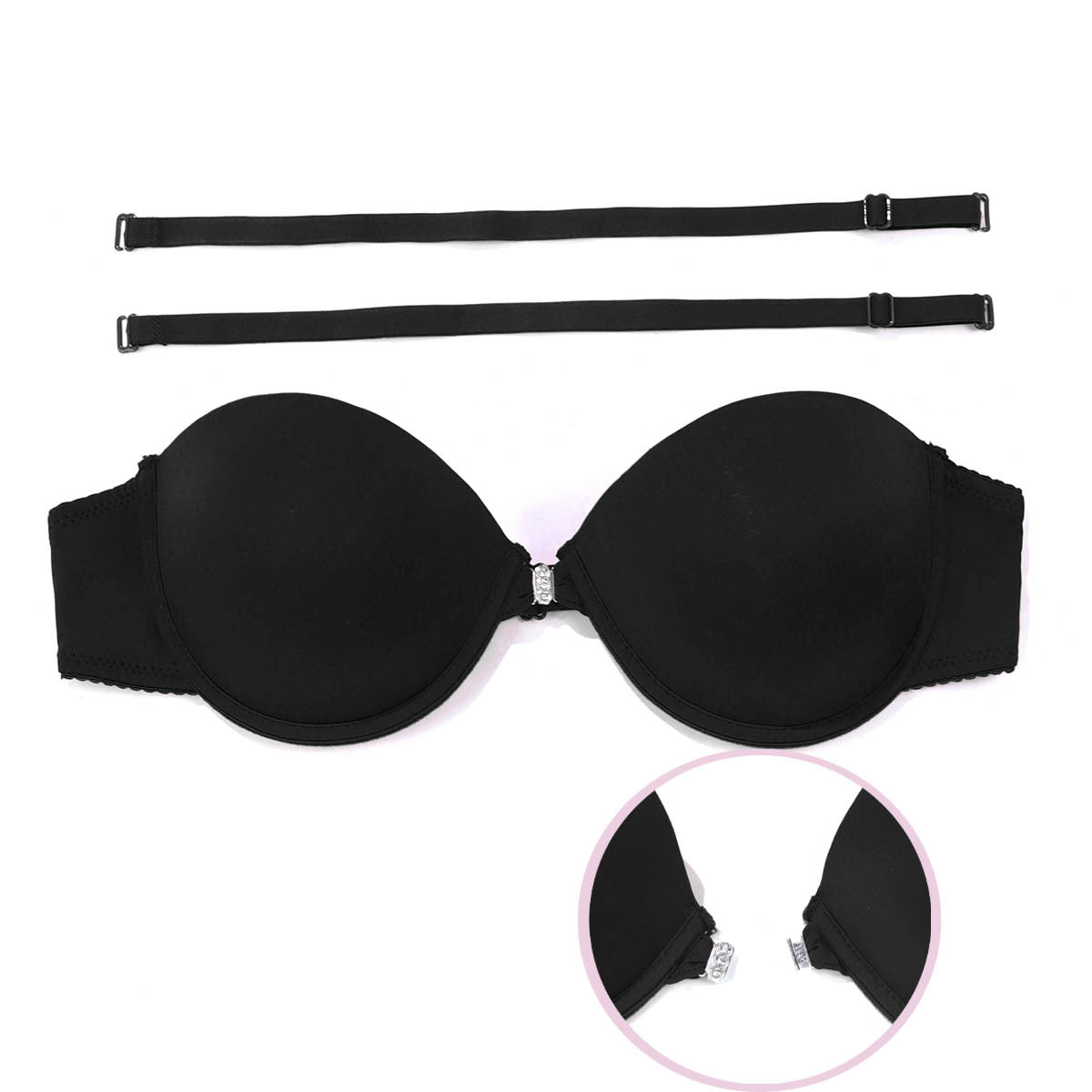 Soutien-gorge Push-Up sans Bretelles à Fermeture Avant, Effet Remonte-Poitrine Sans Couture