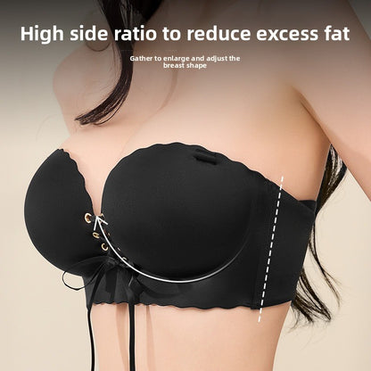Verstellbarer Push-up-BH mit Raffung und Zugband