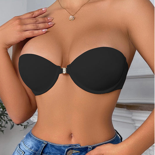 Front Closure Strapless Push Up Bra Seamless Lift Fit