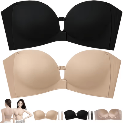 Convertible Strapless Push-Up Bra with Removable Straps