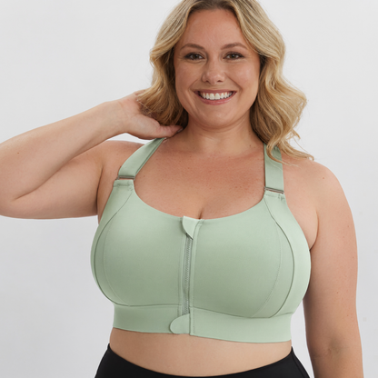 Adjustable Front Zipper Yoga Sports Bra