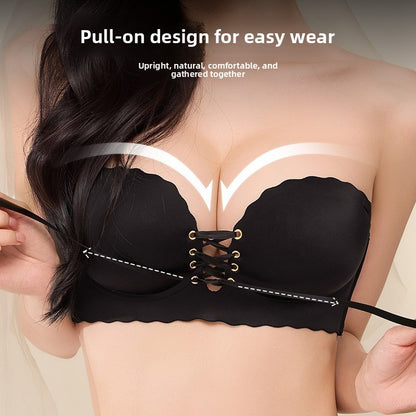 Verstellbarer Push-up-BH mit Raffung und Zugband